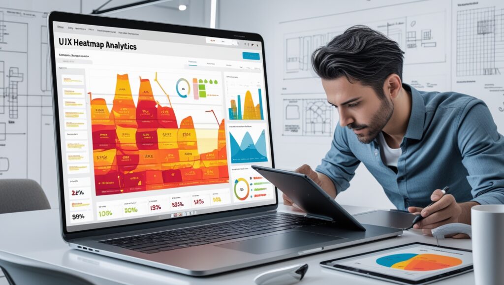 UX Heatmap Analytics on a Laptop Screen